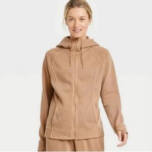 NEW All in motion jacket large zip up brown  hooded jacket hoodie